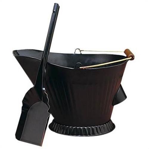 STEEL BLACK FIREPLACE FIRE PLACE SHOVEL HOD BUCKET ASH  