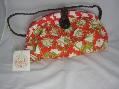 NWT TRACY REESE PLENTY RED JUNGLE FRAME CLUTCH PURSE  