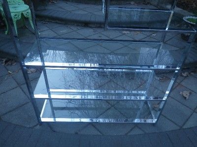 FABULOUS MILO BAUGHMAN HEAVY CHROME ETAGERE MID CENTURY MODERN 60S 70 