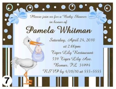 20 MODERN MOM BABY SHOWER INVITATIONS PINK, BLUE, GREEN  