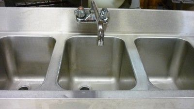 NSF Supremetal Stainless Steel Food Truck 3 Bay Sink with drain boards 