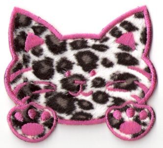 This is a really nice plush embroidered kitty cat iron on or sew on 