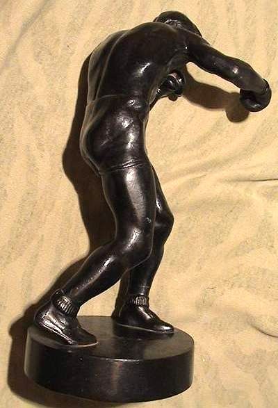 OLD BOXER RUSSIA cast iron FIGURINE SIGNED  