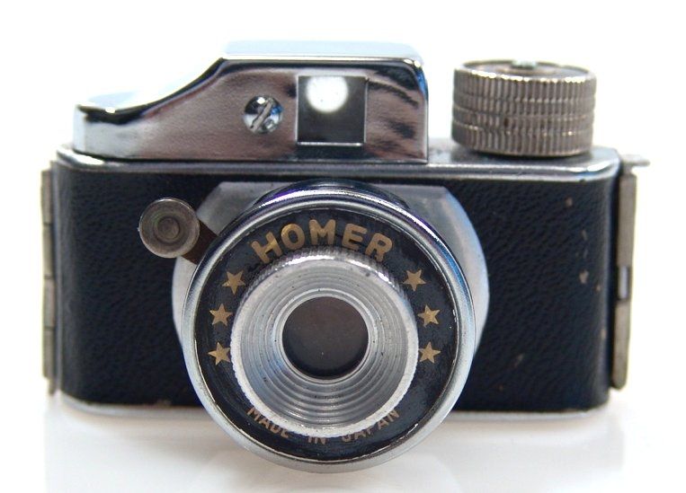 HOMER MADE IN JAPAN MINIATURE SPY CAMERA RARE CASE FILM  