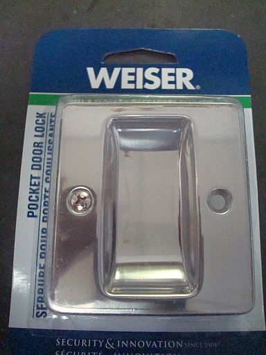 WEISER LOCK POCKET DOOR LOCK BRIGHT CHROME NEW IN PACK  