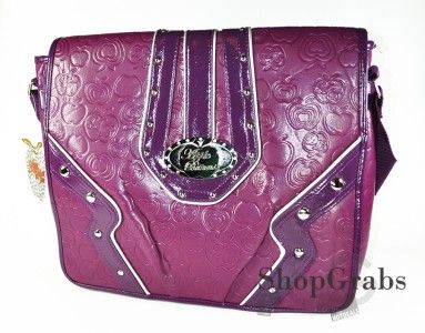 New Ladies Apple Bottoms Purple Sholder Laptop Case Bag Purse Handbag 