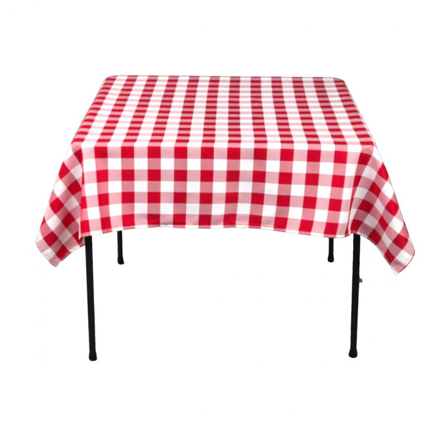 54 in. Square Checkered Tablecloth  