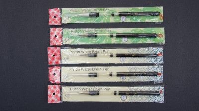 Lot of 5 Piston filler Ink Watercolor Water Brush Pens  