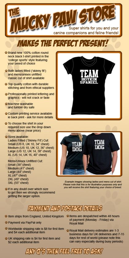 TEAM BOYKIN SPANIEL T SHIRT cute puppy dog owners gift  