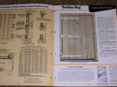 Vtg Butcher Boy Cold Storage Door Co Catalog Wood 1950  