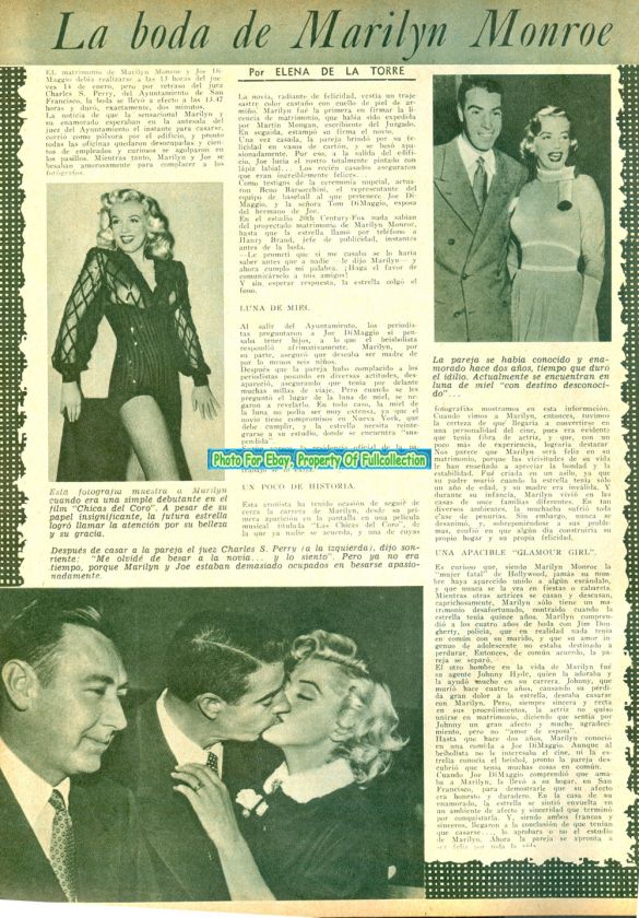 ECRAN MAGAZINE ELAINE STEWART + MARILYN MONROE WEDDING  