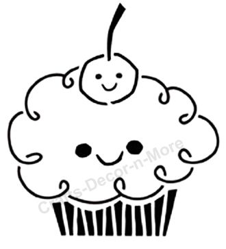   Cute Little CUPCAKE Cherry Metal Embossing Template Card Making  