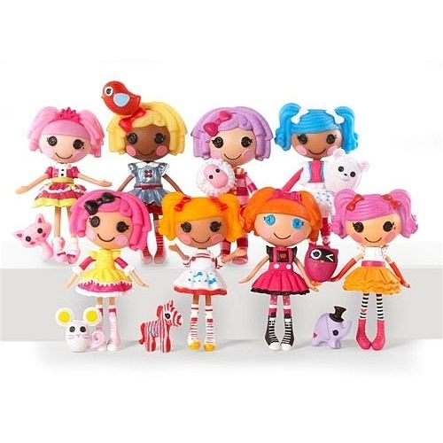 NEW MINI LALALOOPSY DOLLS SET OF 8   MITTENS SPLATTER  