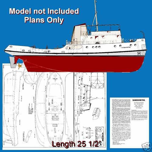 RADIO CONTROL SCALE TUG BOAT FULL SIZE PLANS  