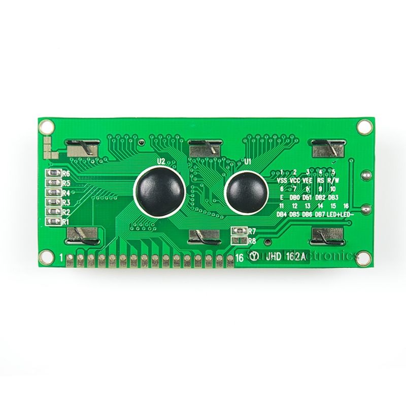 1602 LCD Module Black Character Green Backlight HD44780  