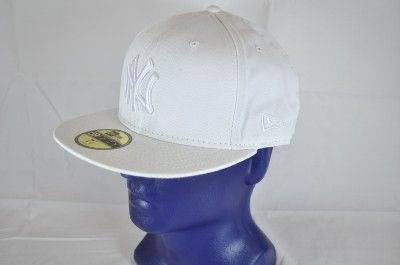 NEW ERA NEW YORK YANKEES LOGO ALL WHITE FITTED HAT 7 7/8 (HATS2 