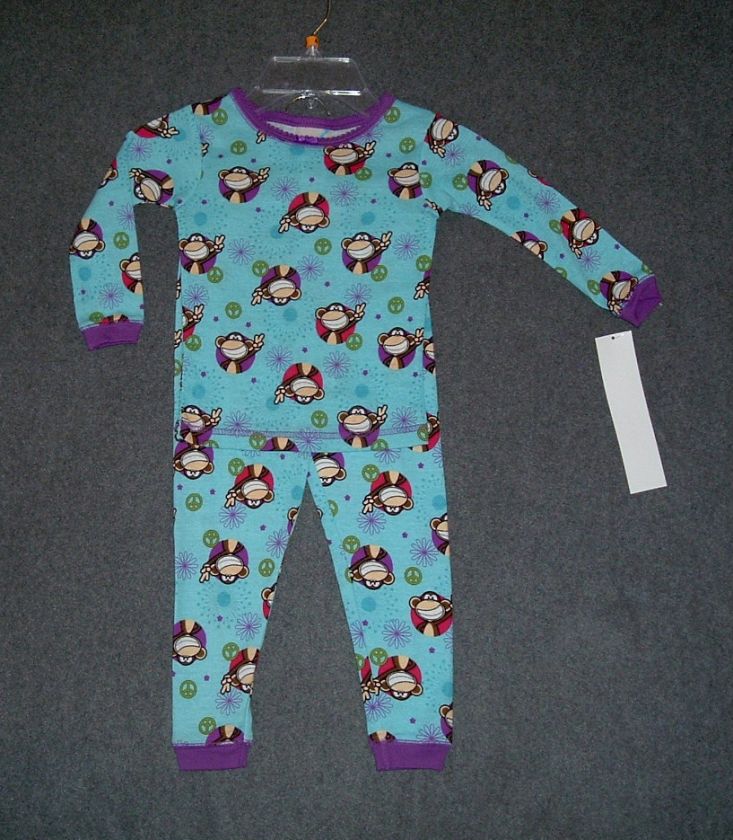 BOBBY JACK 2 Piece COTTON Monkey PAJAMAS GIRLS SZ 4 ~ BRAND NEW