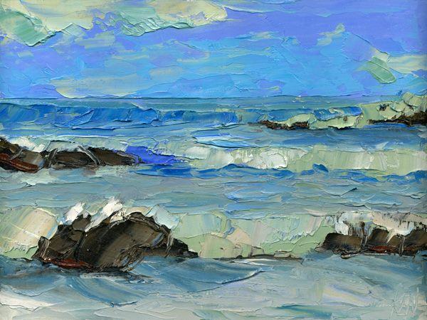   California Impression Seascape Oil Painting Palette Knives KENP  