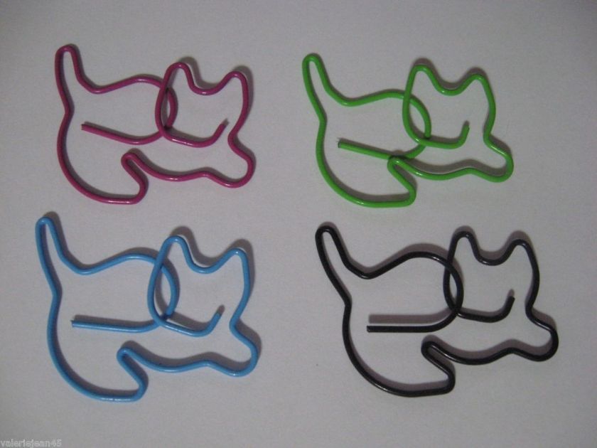 16 Cat kitten kitty shaped paper clips scrapbook office  