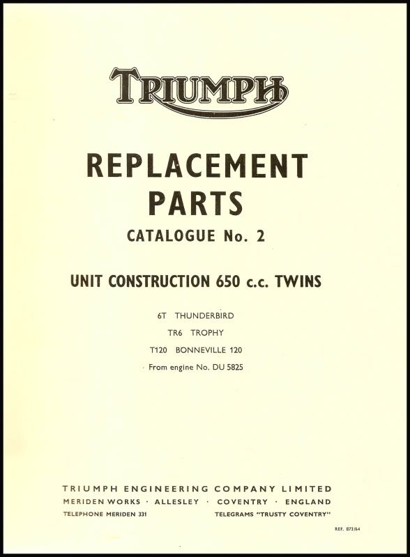   BONNEVILLE,6T THUNDERBIRD,TR6 TROPHY PARTS BOOK #2 PN# 99 0821  