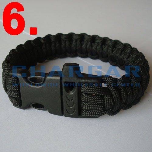 Survival Parachute Cord Military Bracelet with Whistle 550 Paracord 