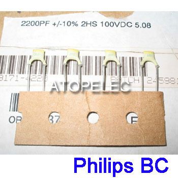 20pcs Philips Mica Silver Capacitors 2200pF/100V 10% 222  