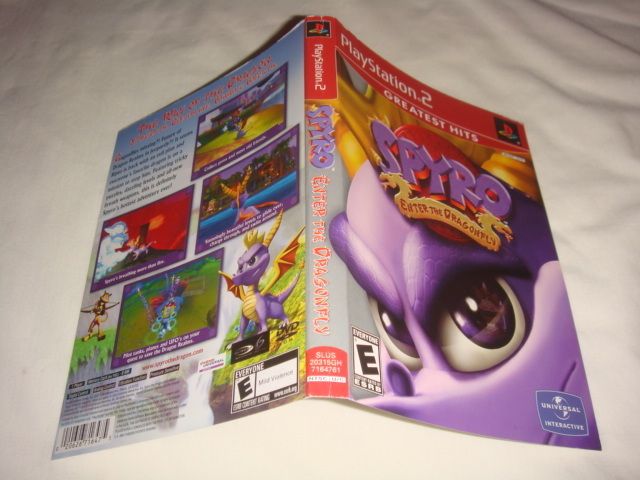   Spyro Enter the Dragonfly PS2 Playstation 2 game Art Insert GH  