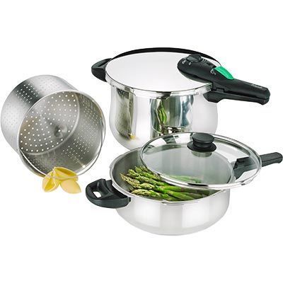 NEW Fagor Rapida 5 piece Pressure Stainless Cooker Set  