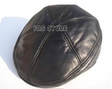 mens 100% real sheep leather beanie Cap/hat *S,M,L,XL  