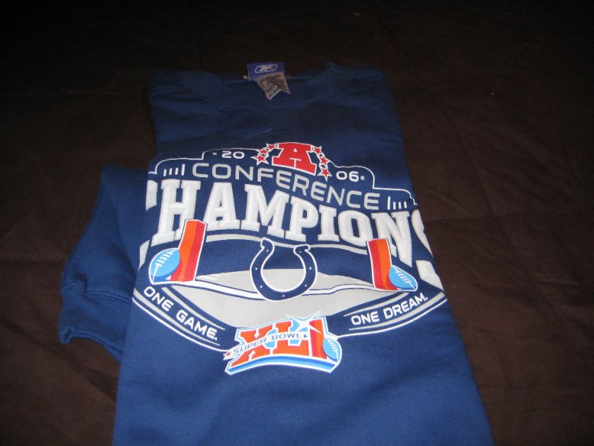   Colts Reebok 2006 AFC Champions Locker Room sweat shirt XL NWT  