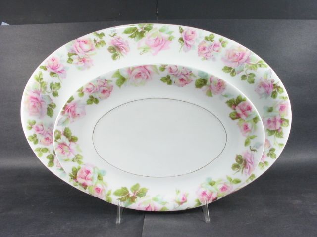 Set of Two Serving Platters By Ohme Silesia Rose Ptn  