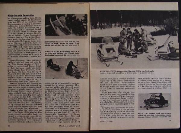 Snowmobiles 1969 Vintage review Johnson AMF Skidoo Alouette Evinrude 