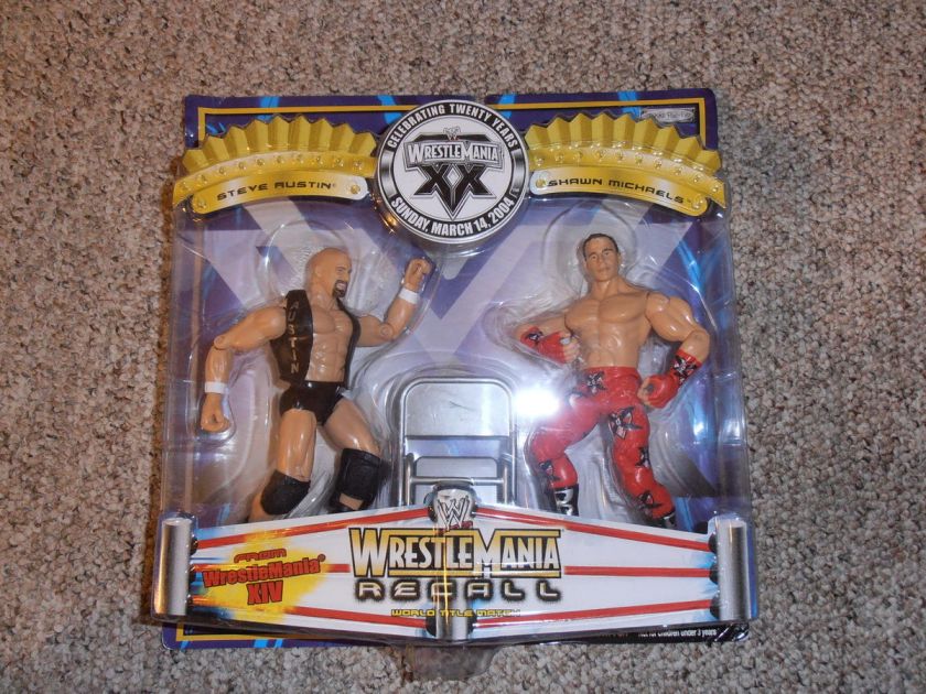 STONE COLD STEVE AUSTIN SHAWN MICHAELS wrestlemania xx recall JAKKS 