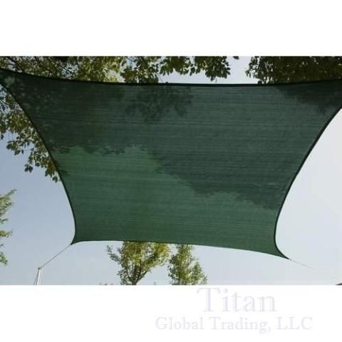 SUN SHADE SAIL 13x16.5 FT (4x5m) RECTANGLE CANOPY GREEN  