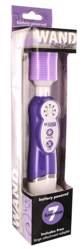 NEW MAGIC WAND ESSENTIALS VIBRATING 7 SPEED MASSAGER PURPLE 