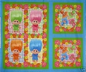 TROLL DOLL FLOWER CRIB QUILT BLANKET PILLOW SHAM SET  