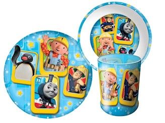   Assiette Bebe Pompier Sam Bob Constructeur Thomas Amis Vaisselle Neuf