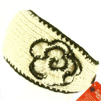 Wool Handcrafted in Himalaya Crochet Flower Handmade Handknit Wide Ski 